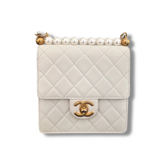 Chanel Pearl Accent Quilted Calfskin Shoulder Bag