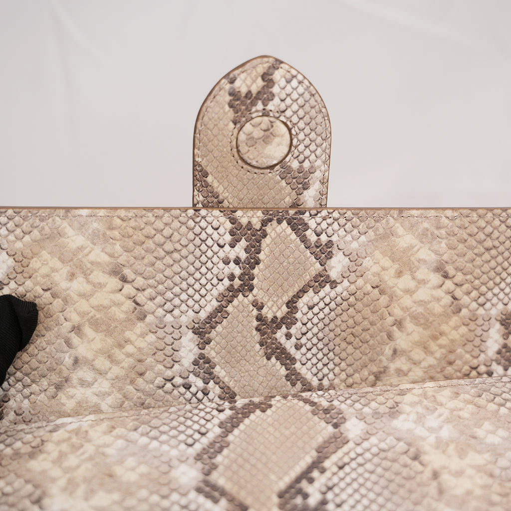 Jacquemus Le Grand Bambino Python Embossed Leather Medium Crossbody Bag Beige