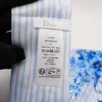 Dior Foulard Mitzah in Seta Blu con Stampa Floreale Toile de Jouy