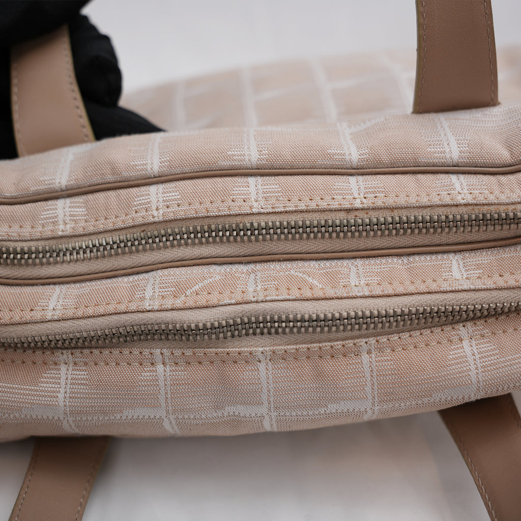 Chanel New Travel Line Small Bag in Pink Jacquard Canvas 