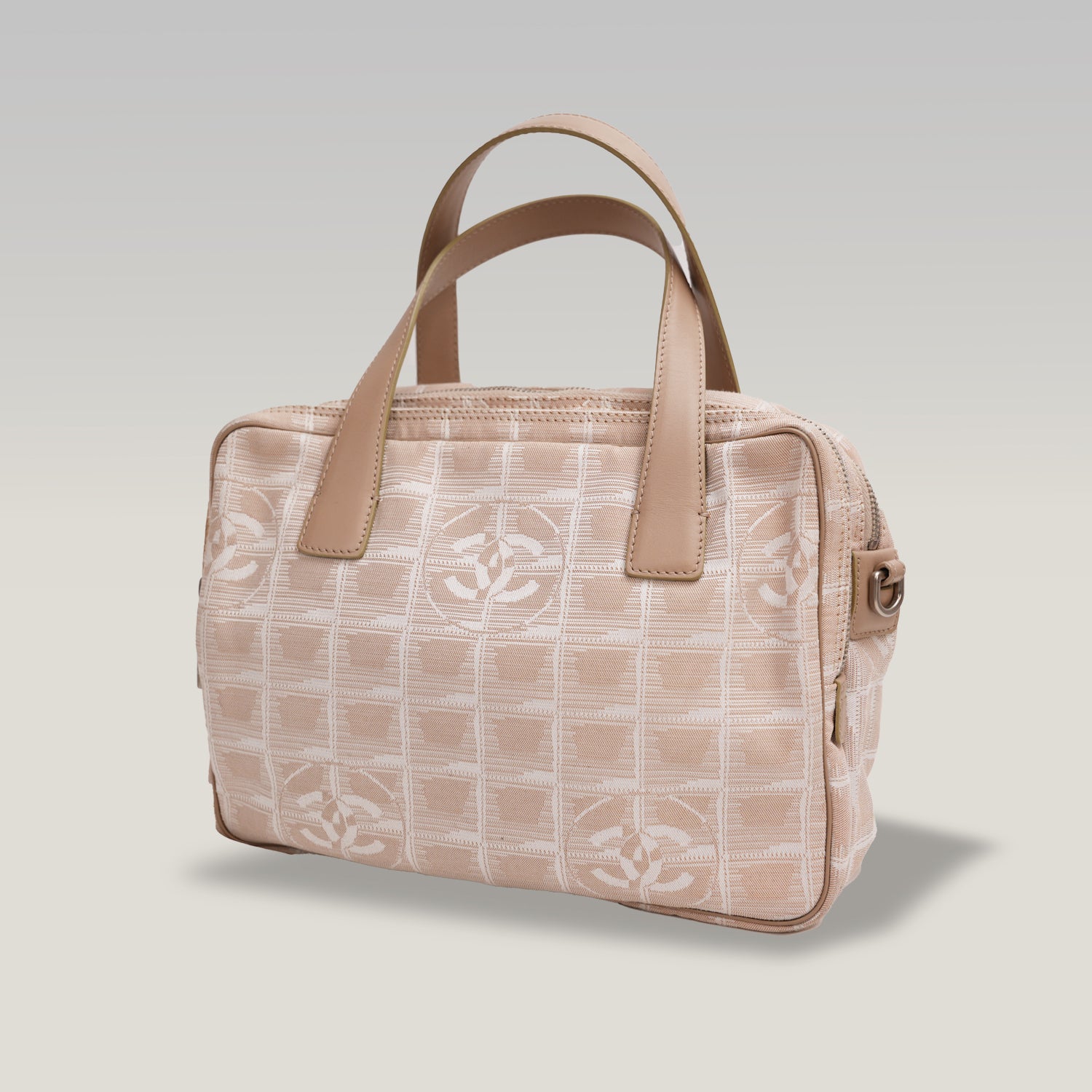 Chanel New Travel Line Small Bag in Pink Jacquard Canvas 