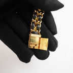 Chanel Première Orologio Nero e Oro con Bracciale a Catena in Pelle e Metallo Dorato
