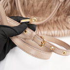 Miu Miu Matelassé Pink Beige Leather Small Handbag Gold Hardware Vintage Style