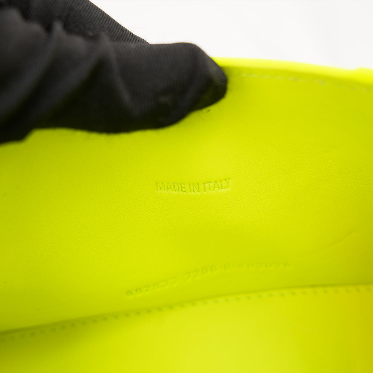 Balenciaga Hourglass XS Borsa a Mano in Pelle Effetto Coccodrillo Giallo Fluo con Logo B Argentato