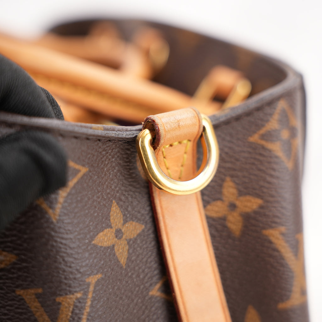 Louis Vuitton Montaigne BB Monogram Handbag Brown Coated Canvas & Leather Top Handle Shoulder Bag