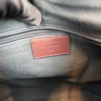 Burberry Vintage Nova Check Messenger Bag Beige Canvas & Brown Leather Crossbody Bag