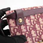 Dior Saddle Pochette Rettangolare in Canvas Oblique Rosso con Charm D Dorato