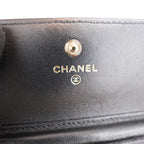 Chanel Mini WOC Borsa a Tracolla Nera in Pelle di Agnello Matelassé con Logo CC Dorato