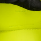 Balenciaga Hourglass XS Borsa a Mano in Pelle Effetto Coccodrillo Giallo Fluo con Logo B Argentato