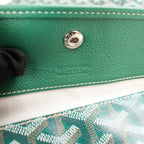 Goyard Saint Louis Tote Bag Verde in Tela Goyardine con Finiture in Pelle e Pochette Coordinata