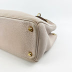 Dior Diorissimo Meida in Pelle Rosa Granata con Charm Logo Oro