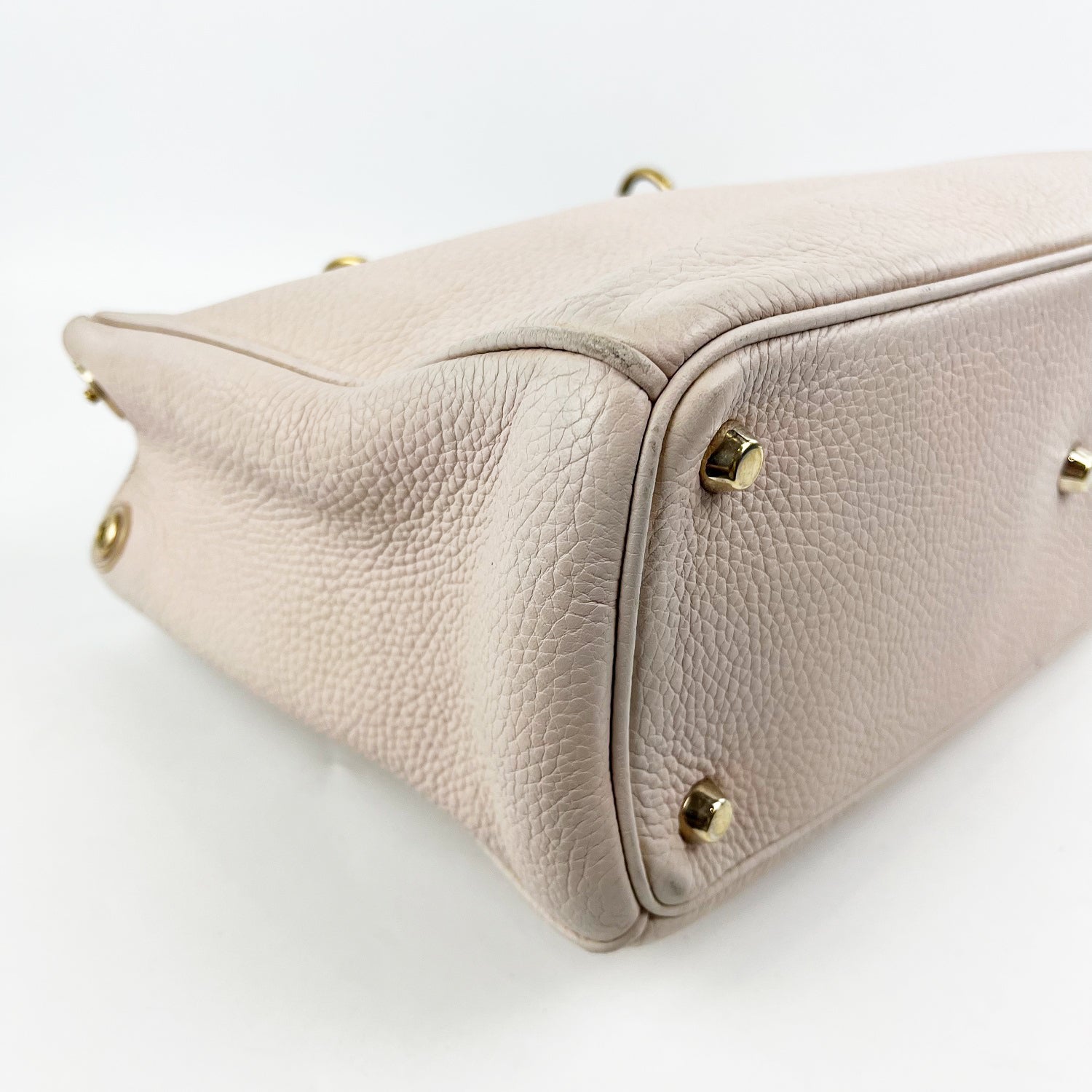 Dior Diorissimo Meida in Pelle Rosa Granata con Charm Logo Oro