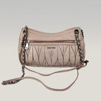 Miu Miu Coffer Small in Pelle Matelassé Cipria con Tracolla