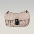 Miu Miu Coffer Small in Pelle Matelassé Cipria con Tracolla