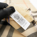 Burberry Sciarpa reversibile in lana e seta Check Sand/Lichen