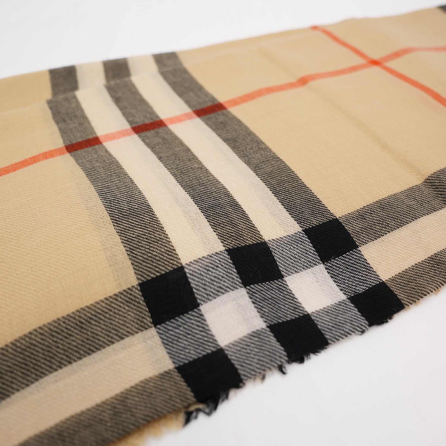 Burberry Sciarpa reversibile in lana e seta Check Sand/Lichen