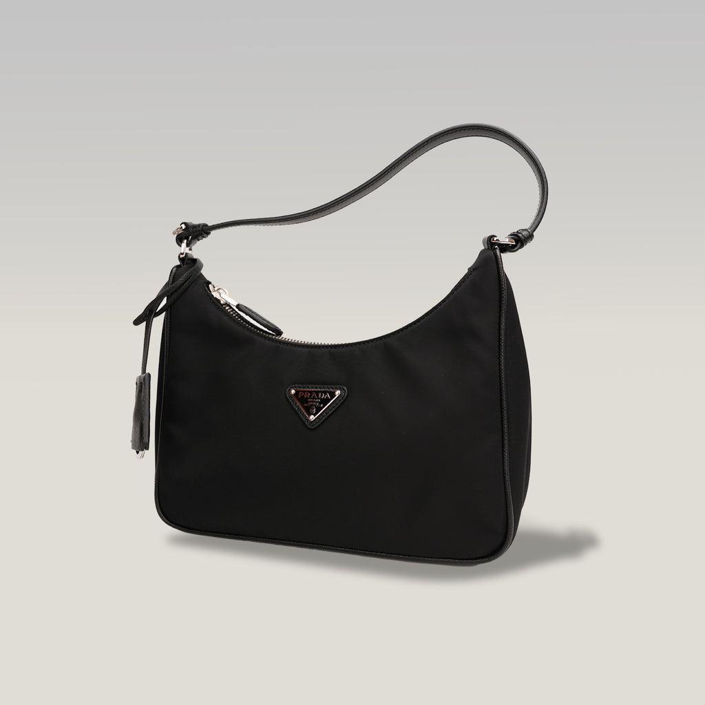 Prada Re-Edition 2005 borsa mini in nylon nero con tracolla – iconica