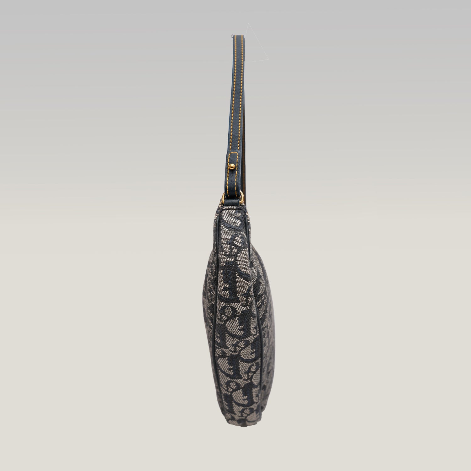 Dior Pochette Saddle in Jacquard Oblique Blu con Tracolla Regolabile