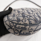 Dior Pochette Saddle in Jacquard Oblique Blu con Tracolla Regolabile