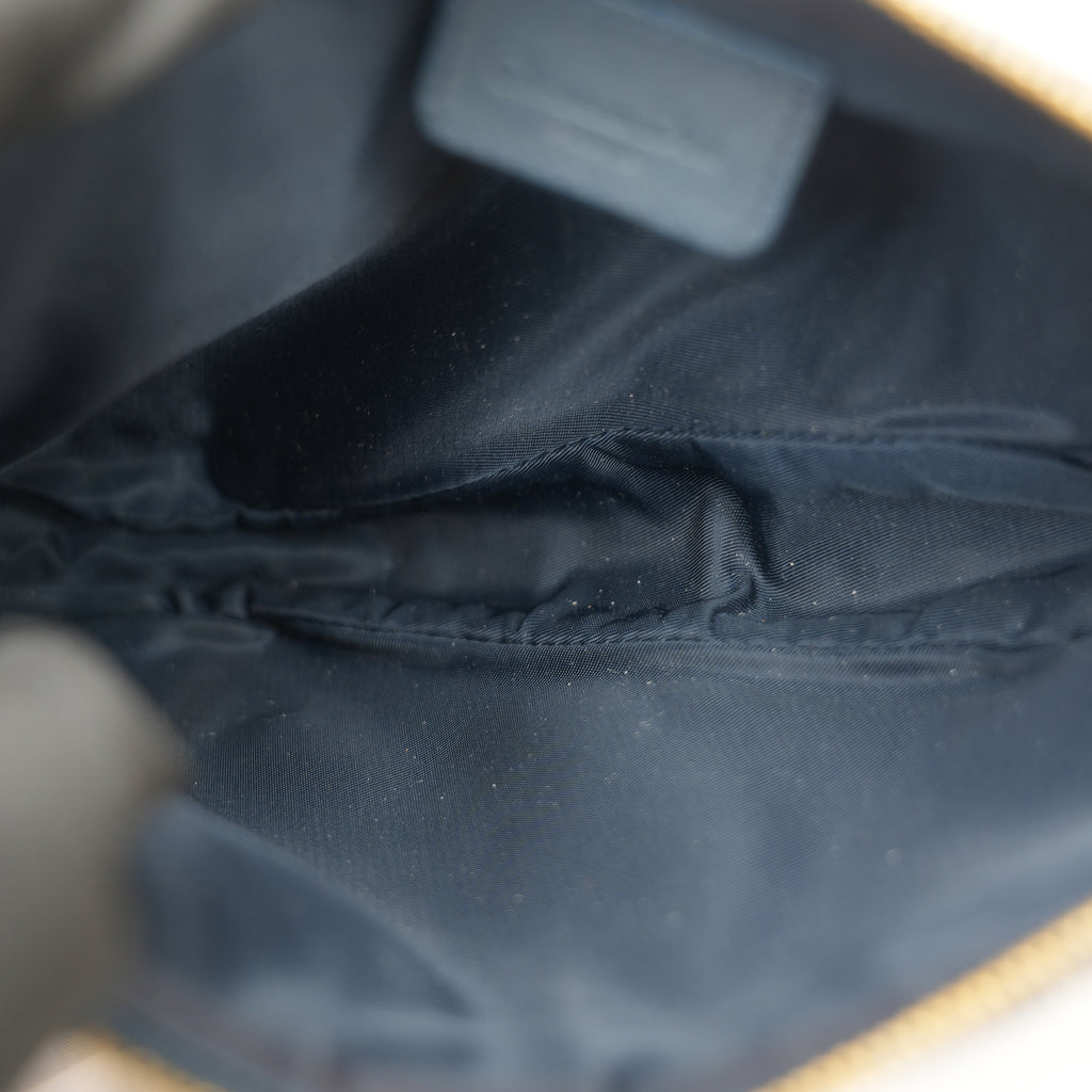 Dior Pochette Saddle in Jacquard Oblique Blu con Tracolla Regolabile