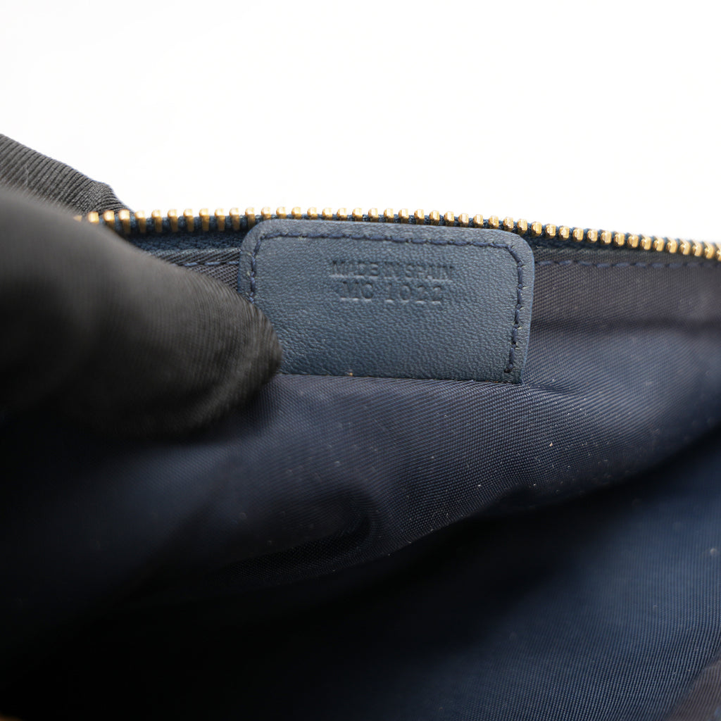 Dior Pochette Saddle in Jacquard Oblique Blu con Tracolla Regolabile