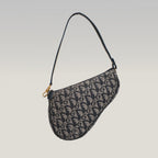 Dior Pochette Saddle in Jacquard Oblique Blu con Tracolla Regolabile