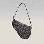 Dior Pochette Saddle in Jacquard Oblique Blu con Tracolla Regolabile