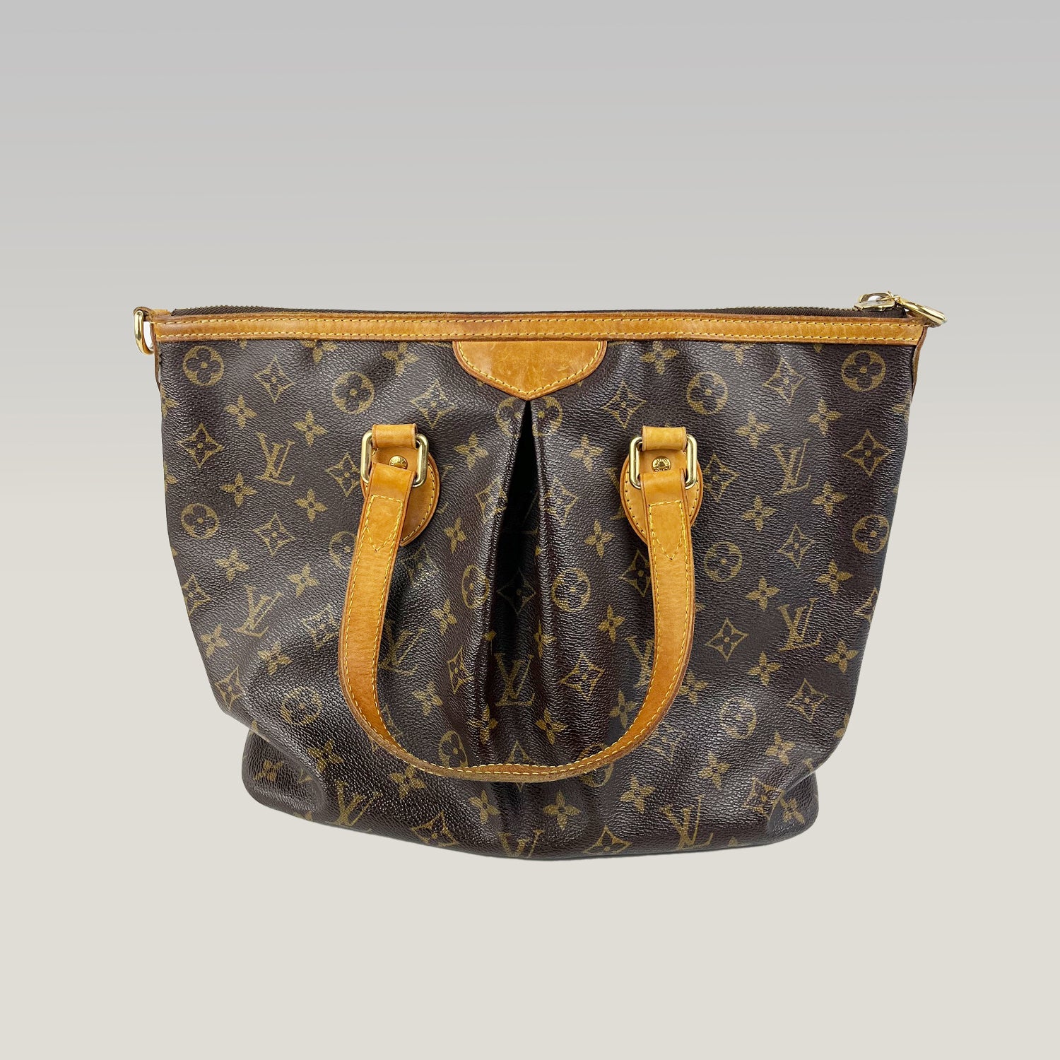 Louis Vuitton Palermo PM Borsa in Tela Monogram con Manici in Pelle