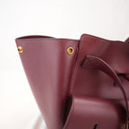 Balenciaga Bel Air Borsa Media in Pelle Bordeaux con Hardware Dorato