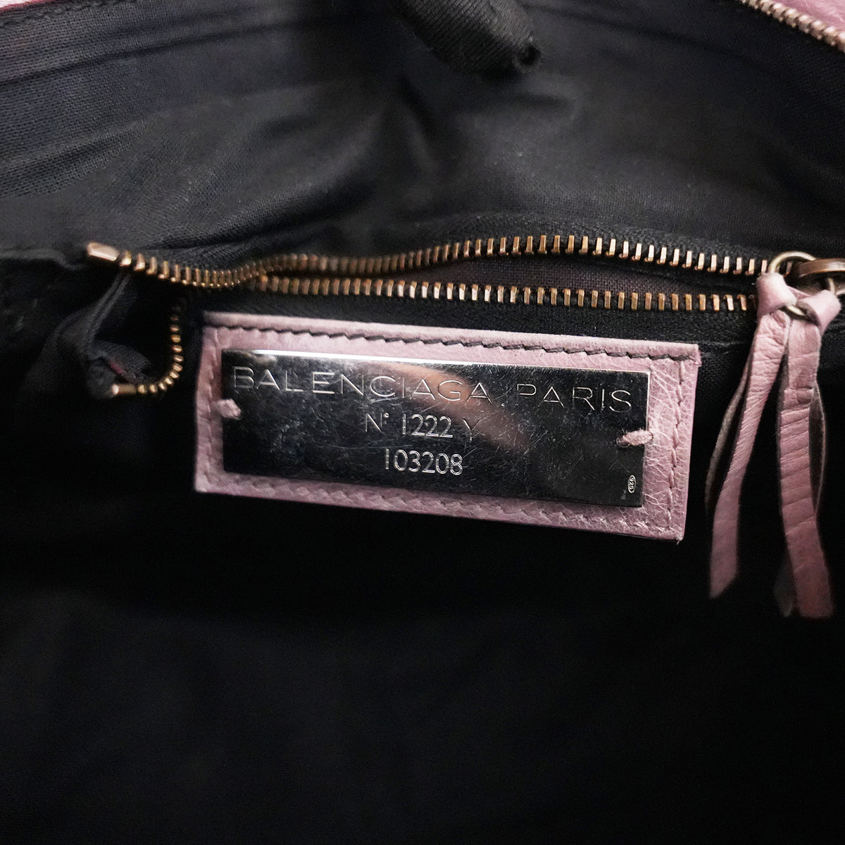 Balenciaga City Medium Parme Pink Waxed Leather Studded Motorcycle Bag