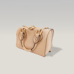Chloé Paddington Borsa a Mano in Pelle Beige Nude con Lucchetto, Chiave e Dettagli Dorati