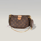 Louis Vuitton Multi Pochette Accessoires Monogram in Tela Cerata e Pelle Marrone