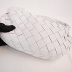 Bottega Veneta Jodie Mini Bianca in Pelle di Agnello Intrecciata