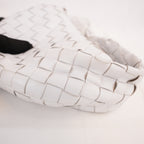 Bottega Veneta Jodie Mini Bianca in Pelle di Agnello Intrecciata