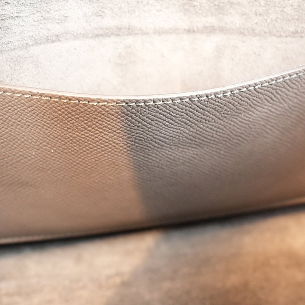 Celine Micro Belt Bag Borsa a Mano in Pelle di Vitello Martellata Grigia 24 cm