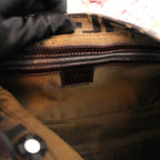 Fendi Zucca Shoulder Bag Media Marrone in Tela FF con Pelle e Hardware Argento