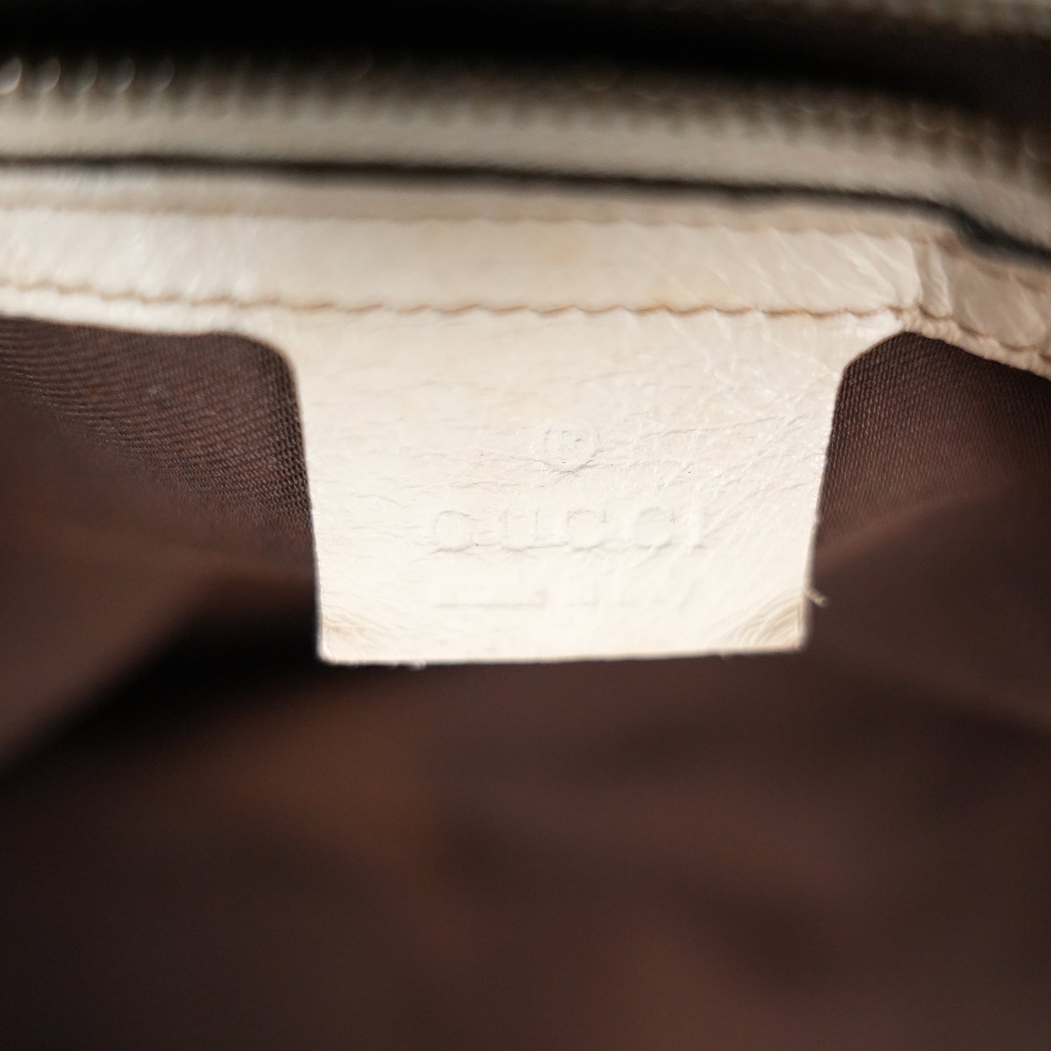 Gucci Borsa a Spalla Grande Vintage in Tela GG Beige e Pelle Bianca