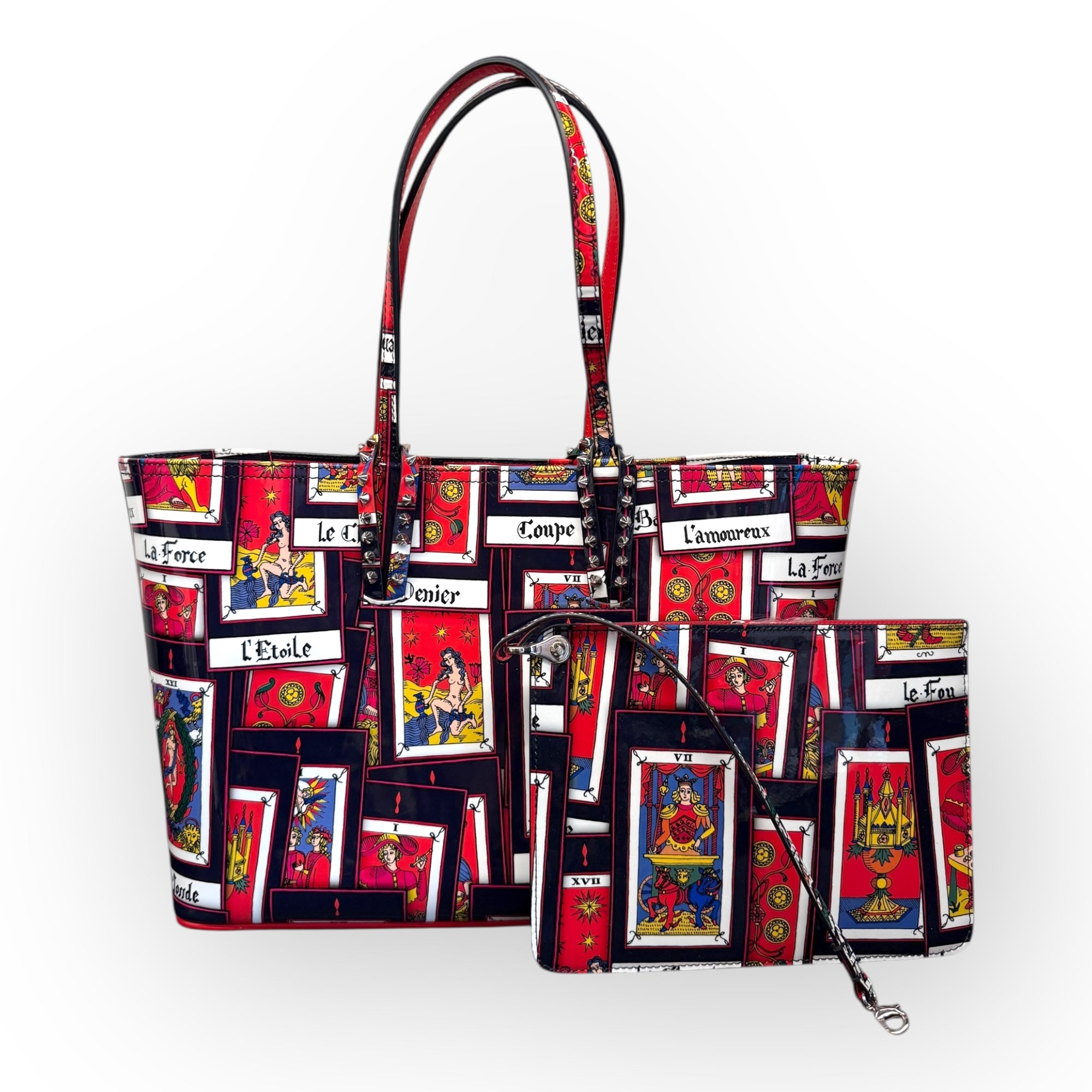 Christian Louboutin Cabata Small Tarot – Tote Bag in Vernice con Borchie
