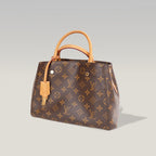 Louis Vuitton Montaigne BB Monogram Handbag Brown Coated Canvas & Leather Top Handle Shoulder Bag