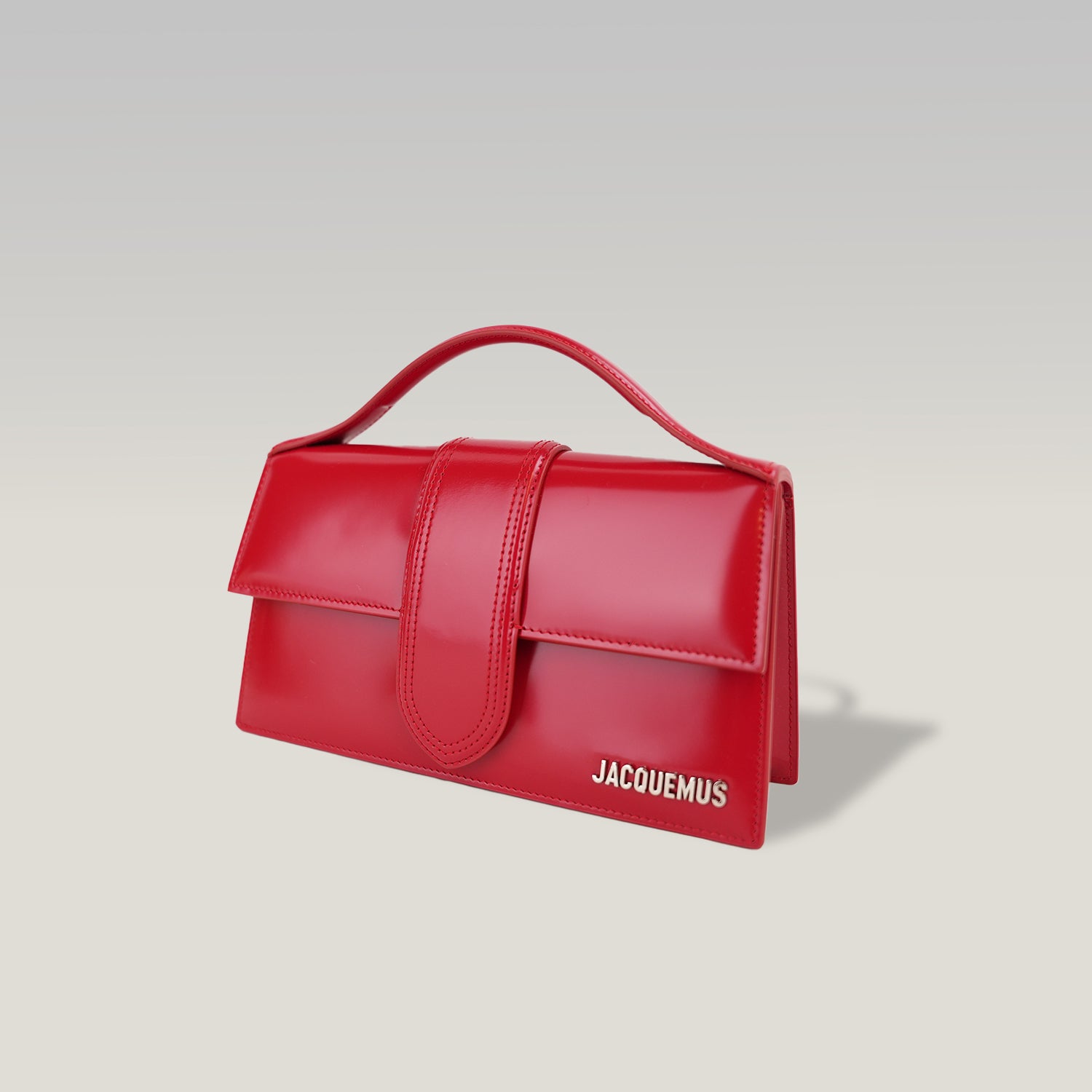 Jacquemus Borsa a Mano in Pelle Verniciata Rossa