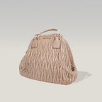 Miu Miu Matelassé Pink Beige Leather Small Handbag Gold Hardware Vintage Style