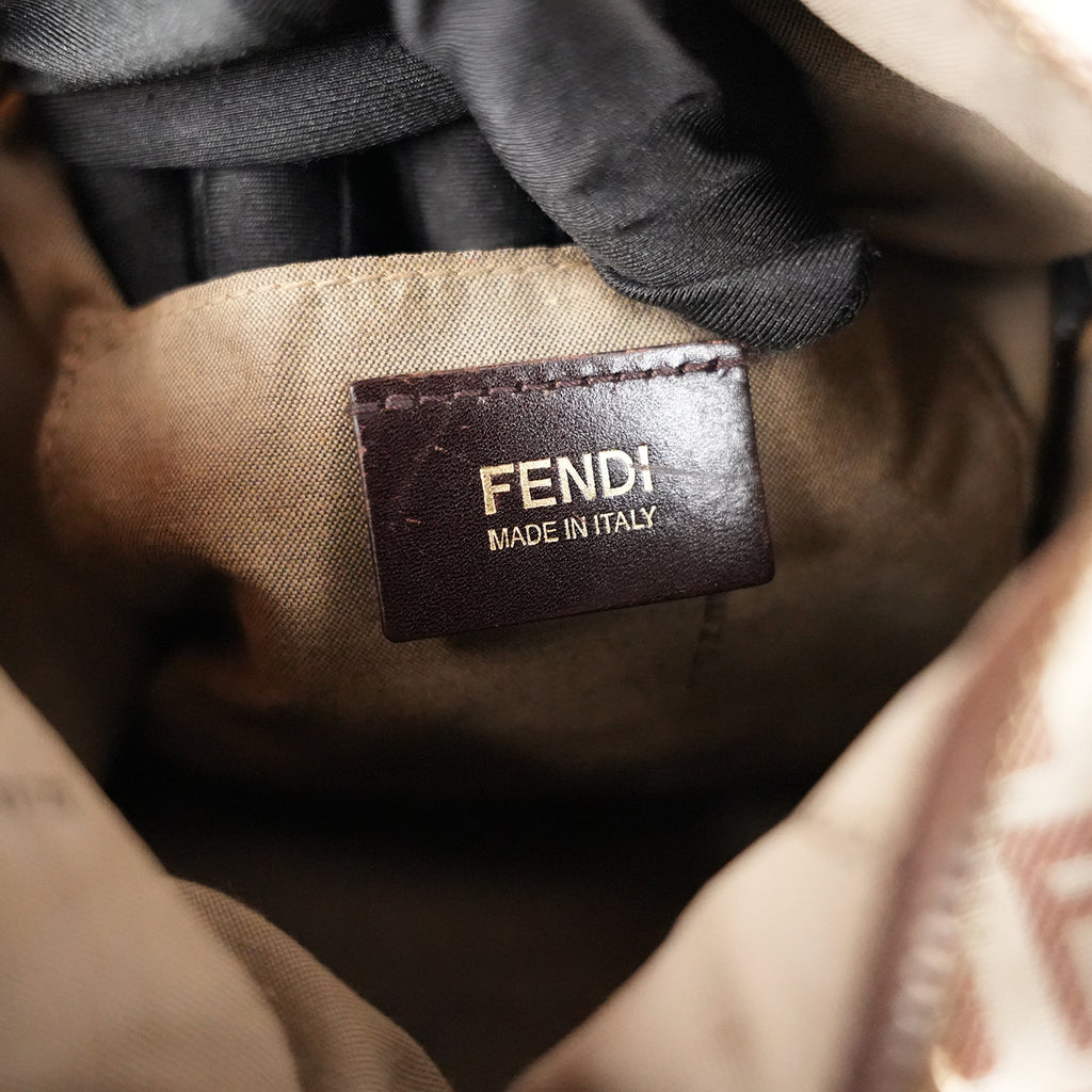 Fendi Zucchino Boston Bag Vintage in Tela Monogram e Pelle Marrone