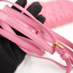 Miu Miu Matelassé Pink Nappa Leather Crossbody Bag Pleated Shoulder Clutch