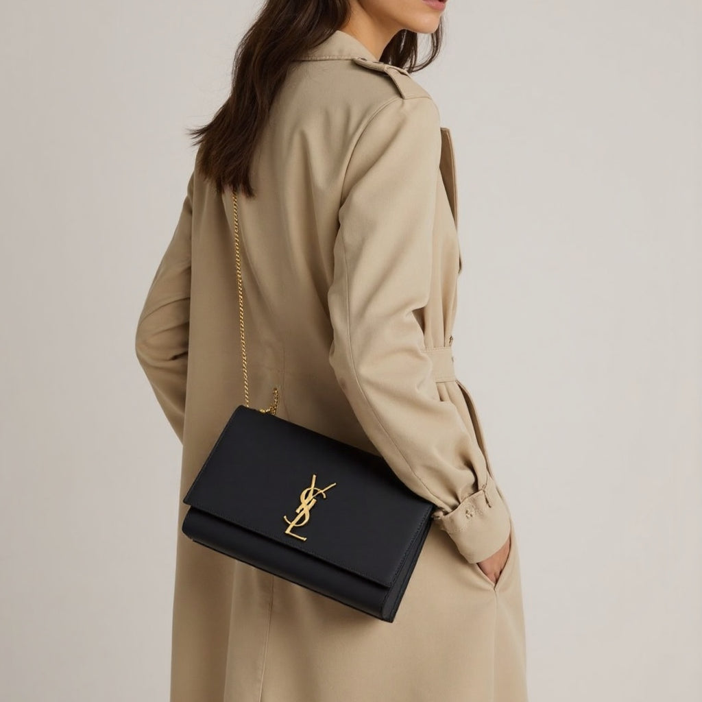 Saint Laurent Kate Medium – Borsa a Spalla Nera