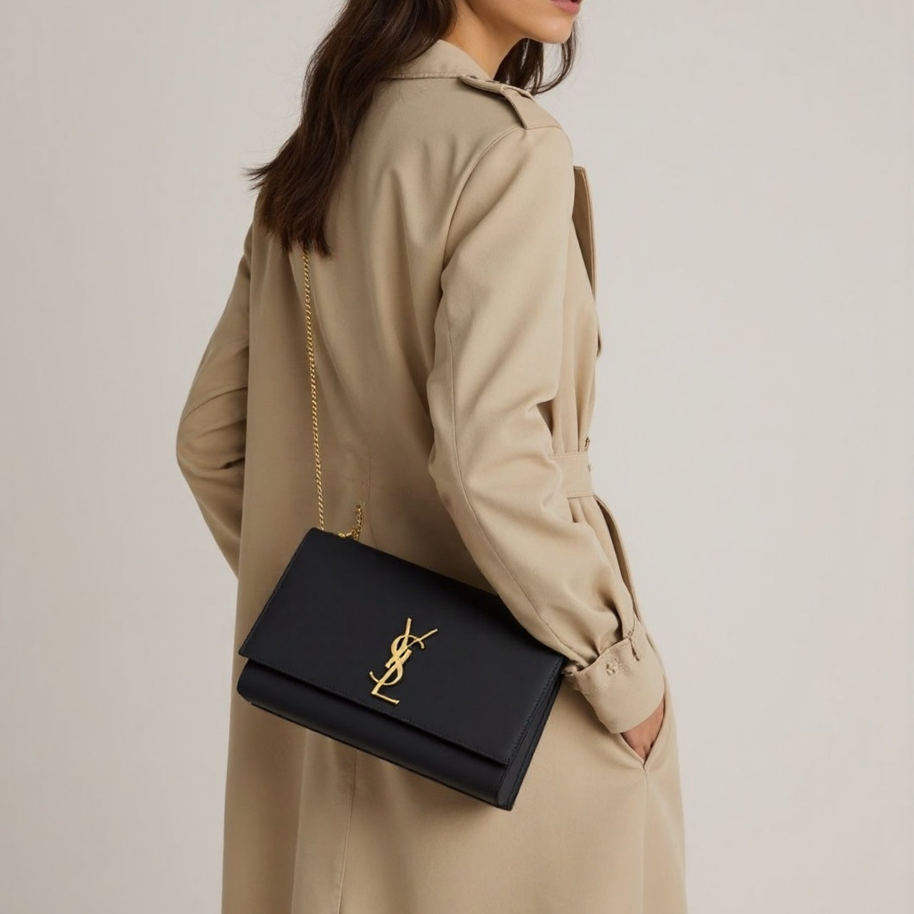 Saint Laurent Kate Medium – Borsa a Spalla Nera