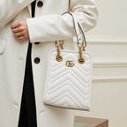 Gucci GG Marmont – Borsa A Spalla Bianca Accordion