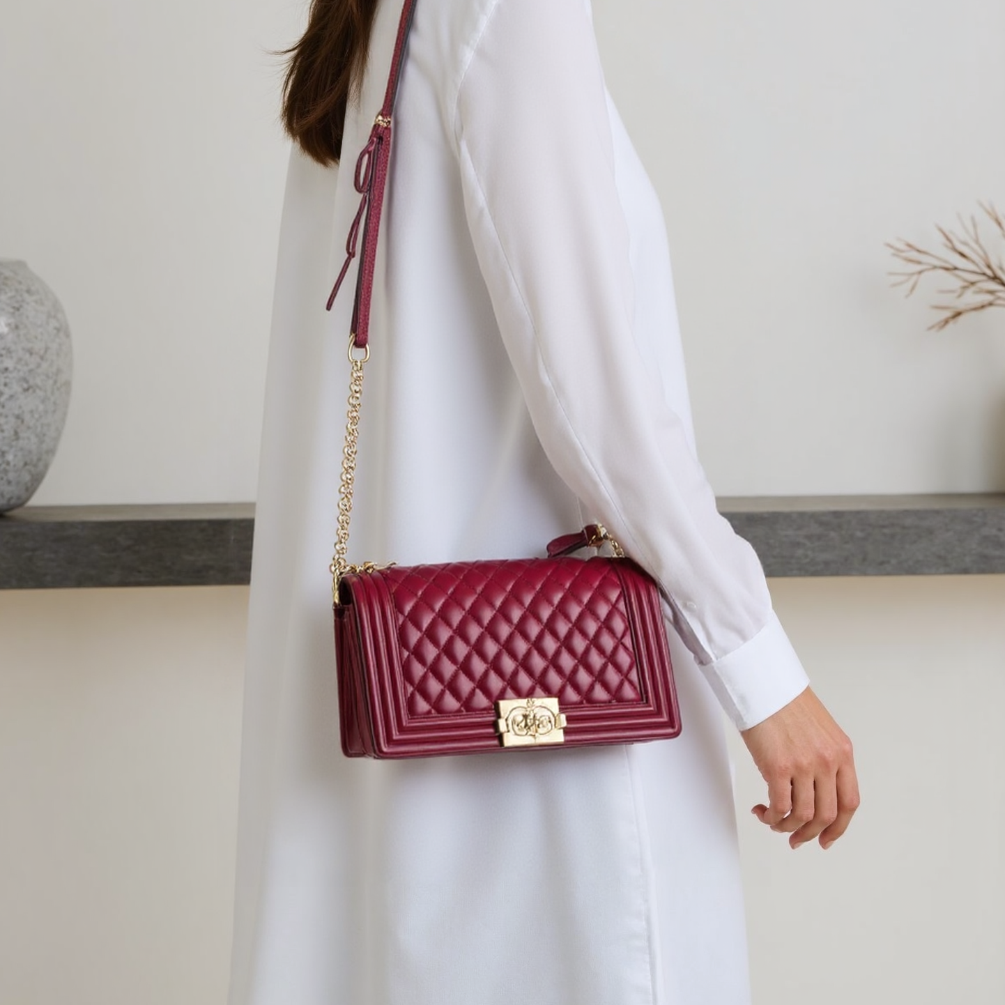 Chanel Leboy shoulder bag Small size in red