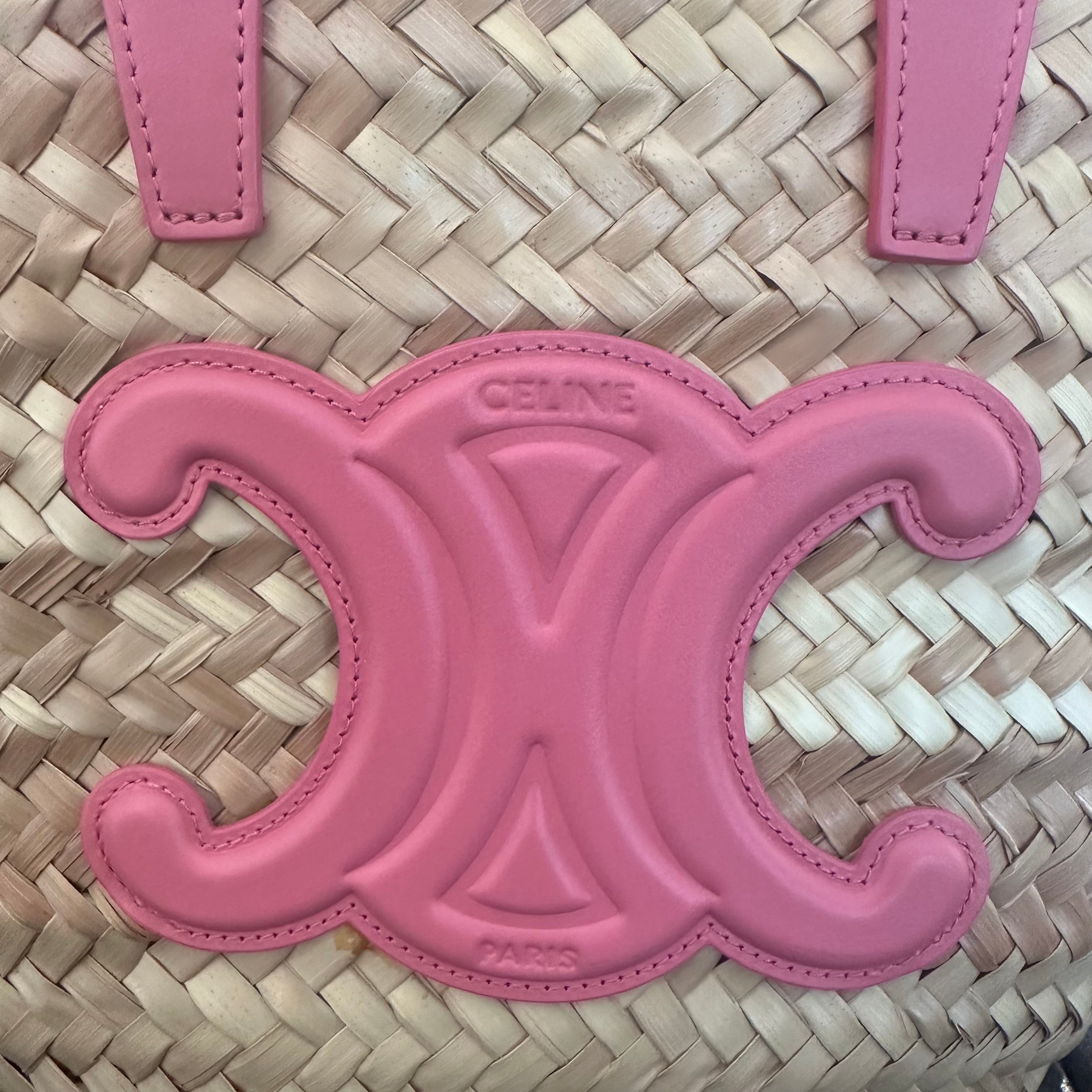 Celine Teen Triomphe Raffia Basket Bag