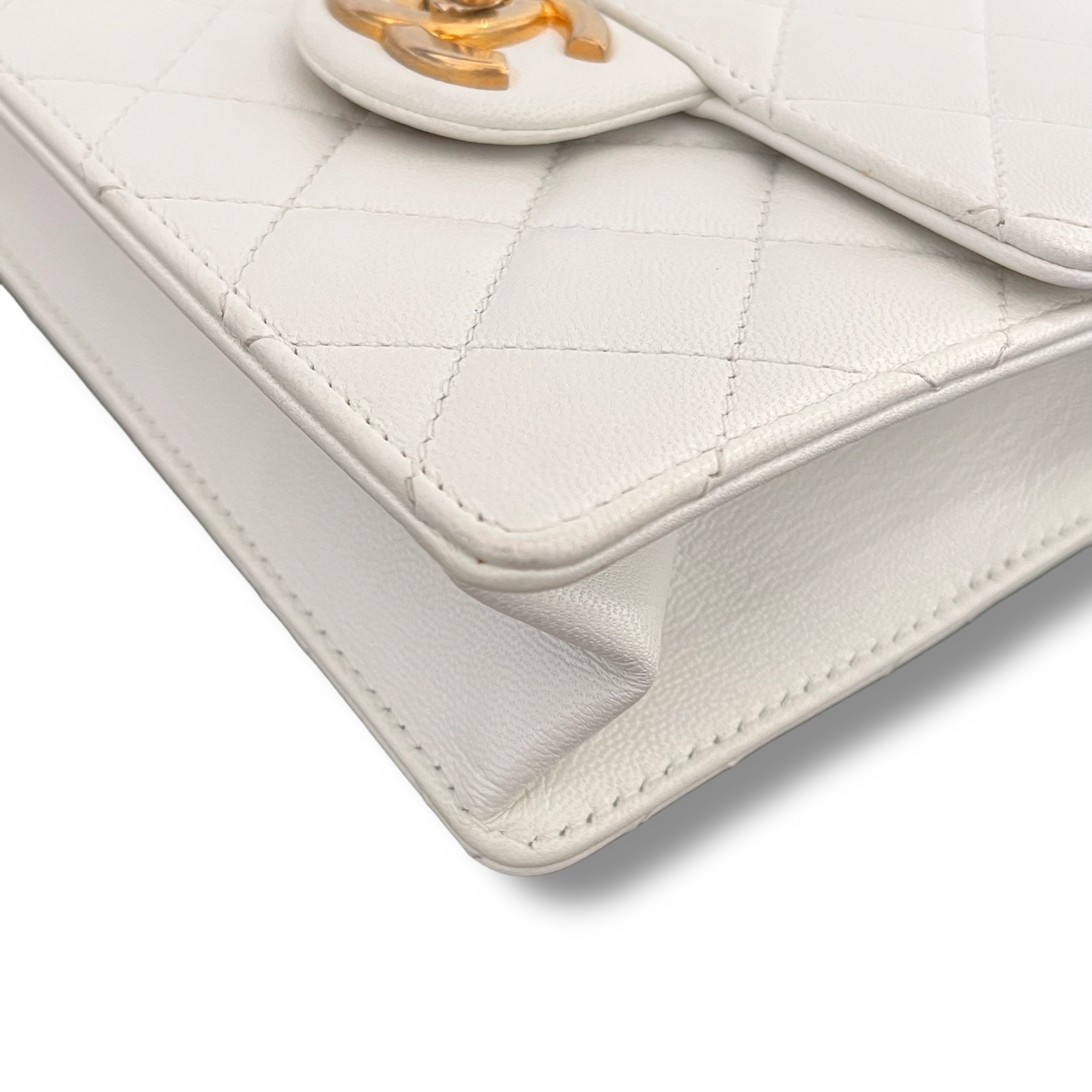 Chanel Pearl Accent Quilted Calfskin Shoulder Bag