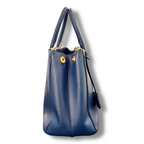 Prada Galleria Double Zip Medium in Pelle Saffiano Lux Blu Scuro